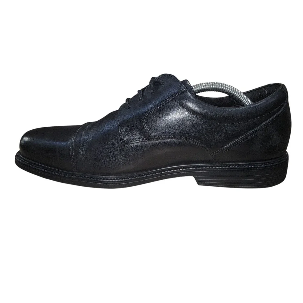Rockport Charles Road Mens Black Leather Cap Toe Oxford Dress Shoes 11.5 M V8055